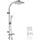 Tectake tectake® Aluminium Regenduschsystem, Chrom-Optik, zusätzliche Handbrause, Antikalktechnik