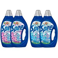 SPEE Deo-Frische Gel-Set 4x 22 Waschladungen (88WL) 2x Blütenfrische & 2x Frische Kick, Flüssigwaschmittel mit 4 + 1 Formel bekämpft Alltagsgerüche für 24 h Deo-Frische