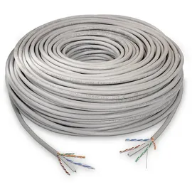 AISENS Netzwerkkabel, RJ45, Cat.6, UTP, starr, Awg24, Grau, 100 m