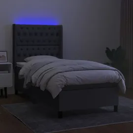vidaXL Boxspringbett 90 x 190 cm Dunkelgrau