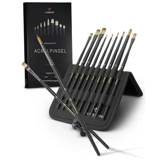 lieberge Acrylpinselset 9 St. schwarz