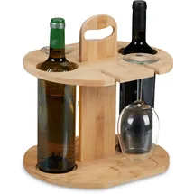 Relaxdays Weinbutler Weinregal 30,5 x 30 x 25 cm Braun