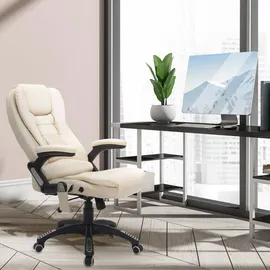 Homcom Massagesessel 62 x 121 x 68 cm Weiß drehbar mit Fernbedienung