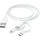 Hama 3in1 Multi-Ladekabel, USB-A - Micro-USB, USB-C und Lightning, 1,0 m, Weiß