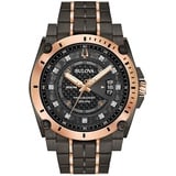 Bulova Herren Analog Quarz Uhr mit Edelstahl Armband 98D149