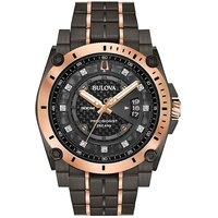 Bulova Herren Analog Quarz Uhr mit Edelstahl Armband 98D149
