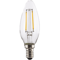 XavaX 112824 LED-Filament, E14, 250lm ersetzt 25W, Kerzenlampe, Warmweiß, Klar; Leuchtmittel