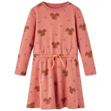 vidaXL A-Linien-Kleid Kinderkleid Eichhörnchen-Muster Altrosa 116