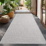 Ayyildiz Teppiche Outdoorteppich IBIZA 1901, rechteckig, Höhe: 5 mm, Läufer, In und Outdoor, Sisaloptik, Wohnzimmer, Aussenbereich grau 80 cm x 150 cm x 5 mm