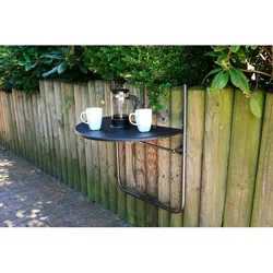 Balkontisch Hängetisch Klapptisch Balkon Rattan-Optik