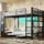 stilvora Hochbett mit offenem Kleiderschrank 140 x 200 cm Metall schwarz