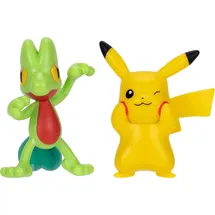 Pokémon Battle Figuren Pack: Pikachu und Geckabor, 2 detaillierte Figuren