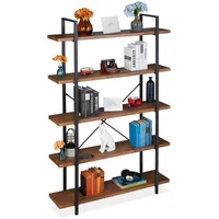 Relaxdays Bücherregal mit 5 Ebenen, Industrial Design, HBT: 178