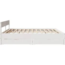 vidaXL Massivholzbett 180 x 200 cm Weiß