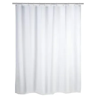 Hayrets Weißer Duschvorhang extra Breit 200x240 Überlänge für Badewanne und Dusche im Badezimmer, Badvorhang Anti-Schimmel und Wasserdicht aus Stoff 100% Polyester, Waschbar mit Vorhangringen