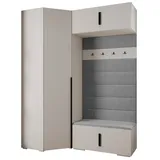 ABIKS MÖBEL Kompaktgarderobe INOVA 1 SATZ 21 Möbelset, Garderobe mit Kleiderstange und Regalen schwarz