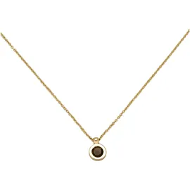 Jobo Collier Kette mit Anhänger 585 Gold Gelbgold / Braun