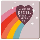 Grafik Werkstatt lustiger Untersetzer aus Kork | Du bist die Beste, Bunt