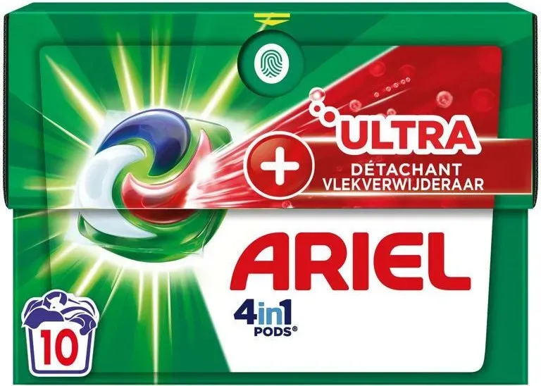 Ariel 4-in-1 PODS Waschmittel Kapseln, Ultra Fleckenentferner, 10 Waschladungen