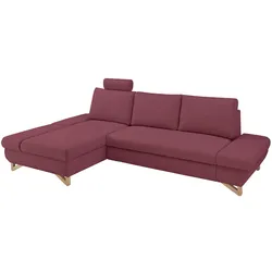 Furn.Design Ecksofa in bordeaux Velours Wohnzimmer Sofa Skalm