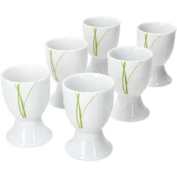 6er Set  Bali Eierbecher 6 Personen grüne Grashalme - 6 x Eierbecher