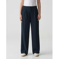 Opus Damen City Pants | Extra Wide Leg Pants Maiga Palazzo aus Twill-Ware Coal Blue, 38 - 38W