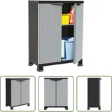 Kunststoffschrank 68x39x92 Cm Rattan-design - Aufbewahrungsbox - Garderobe - Schuhschrank - Werkzeugschrank - Plastikmöbel - The Living Store