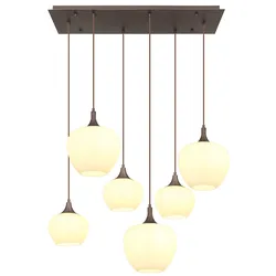 GLOBO LIGHTING Hängeleuchte "MAXY", braun (kaffeefarben), Lampen, Hängelampe/Pendell./kaffeefarben/Glas opal/ unterschiedliche Gläser