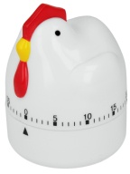 Metaltex Henne Timer Eieruhr, Küchenuhr im Hennen Design mit 60 Minuten Timer, Material: Kunststoff, weiß