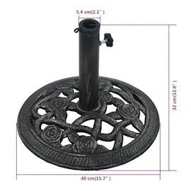 vidaXL Sonnenschirmständer Schwarz Bronze 9 kg 40 cm Gusseisen