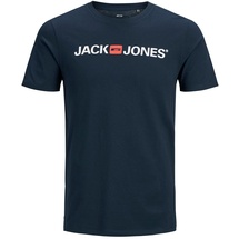 JACK & JONES Herren Rundhals T-Shirt JJECORP Logo Slim Fit Plussize XXL-8XL, Größe:4XL, Farbe:Navy Blazer