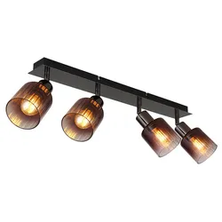 Deckenleuchte Deckenlampe Wohnzimmerlampe Spots verstellbar Schwarz Kupferfarbe