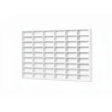 Pinus Setzkasten Holz 60x5x40 cm 54 Fächer Sammlervitrine Weiß