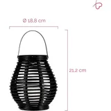 Pauleen Sunshine Glow Solarlaterne - Schwarz/Braun