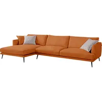 Egoitaliano Ecksofa »Sophia, Designsofa mit extrakomfortablem Sitzkomfort«, mit Daunenfederung, L-Form orange