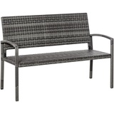 Outsunny Polyrattan Gartenbank grau