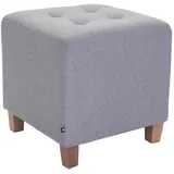 CLP Sitzhocker Pharao I Gepolsterter Sitzwürfel Mit Stoff-Bezug I Helle Holzbeine