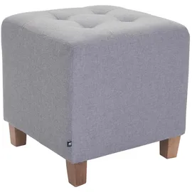 CLP Sitzhocker Pharao I Gepolsterter Sitzwürfel Mit Stoff-Bezug I Helle Holzbeine