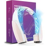 8000 mAh Tragbarer Nackenventilator, Batteriebetriebener Persönlicher Hals Ventilator, 360° Verstellbarer, 6-Geschwindigkeiten, USB Wiederaufladbar, für Büro/Gym/Reise, Geschenk für Frauen/Männer