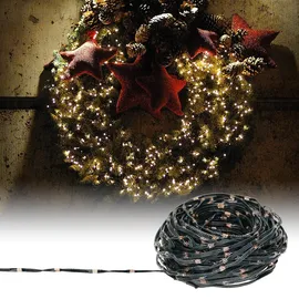 ECD Germany LED Micro Cluster Lichterkette 600 LEDs Extra Warmweiß, 8 Modi, Ip44 strombetrieben, Weihnachtsbeleuchtung Innen/außen, Cluster