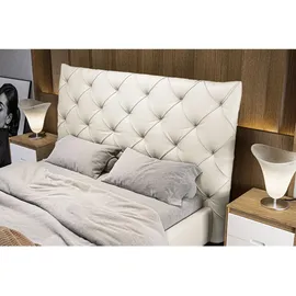 KAWOLA Bett ANNY Polsterbett Leder weiß 140x200cm