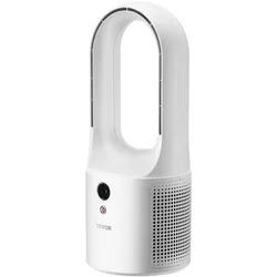 VEVOR Tischventilator 7W Flügelloser Ventilator 330mm 6-Gang LCD-Digitalanzeige (Batterie NICHT enthalten)
