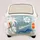 Volkswagen Kissen T1 Bulli 40 x 40 cm Blau