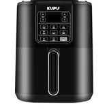 KUPU Heißluftfritteuse, 6L Airfryer, 360°Luftzirkulationstechnologie, 6-in-1 Kompakte Heissluftfritteuse, spülmaschinenfeste Körbe, 1500W - Schwarz