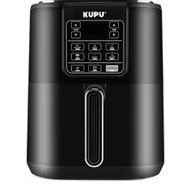 KUPU Heißluftfritteuse, 6L Airfryer, 360°Luftzirkulationstechnologie, 6-in-1 Kompakte Heissluftfritteuse, spülmaschinenfeste Körbe, 1500W - Schwarz