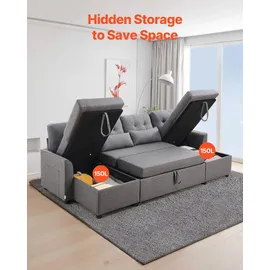 Vevor Schlafcouch 6-Sitzer Grau