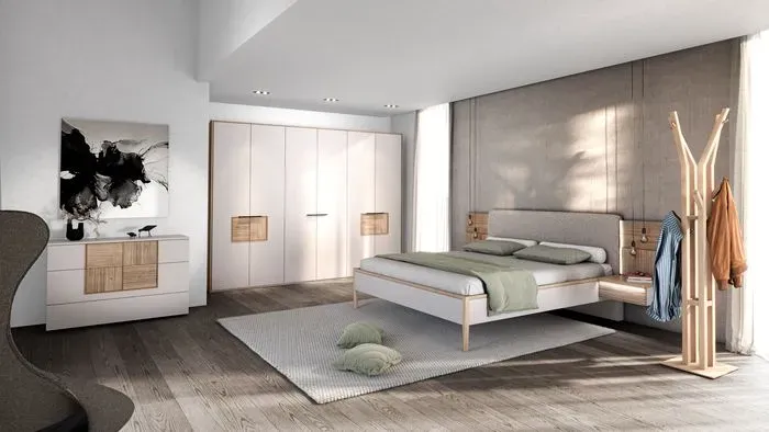 Voglauer Schlafzimmer-Set VLacera 4tlg. Lack Grau Taupe 180 x 200 cm