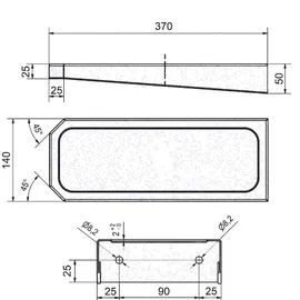 KWC AR Ablage, CONTINA, Edelstahl, 140x50x370 mm, Aufputz