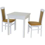 HOFMANN LIVING AND MORE Essgruppe »3tlg. Tischgruppe«, (Spar-Set, 3 tlg 3tlg. Tischgruppe), weiß + gelb, + weiß, , 75865030-0 B/H/T: 45 cm x 95 cm x 48 cm,