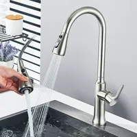 Edelstahl Küchenarmatur Ausziehbar Wasserhahn Küche Einhandmischer mit Brause